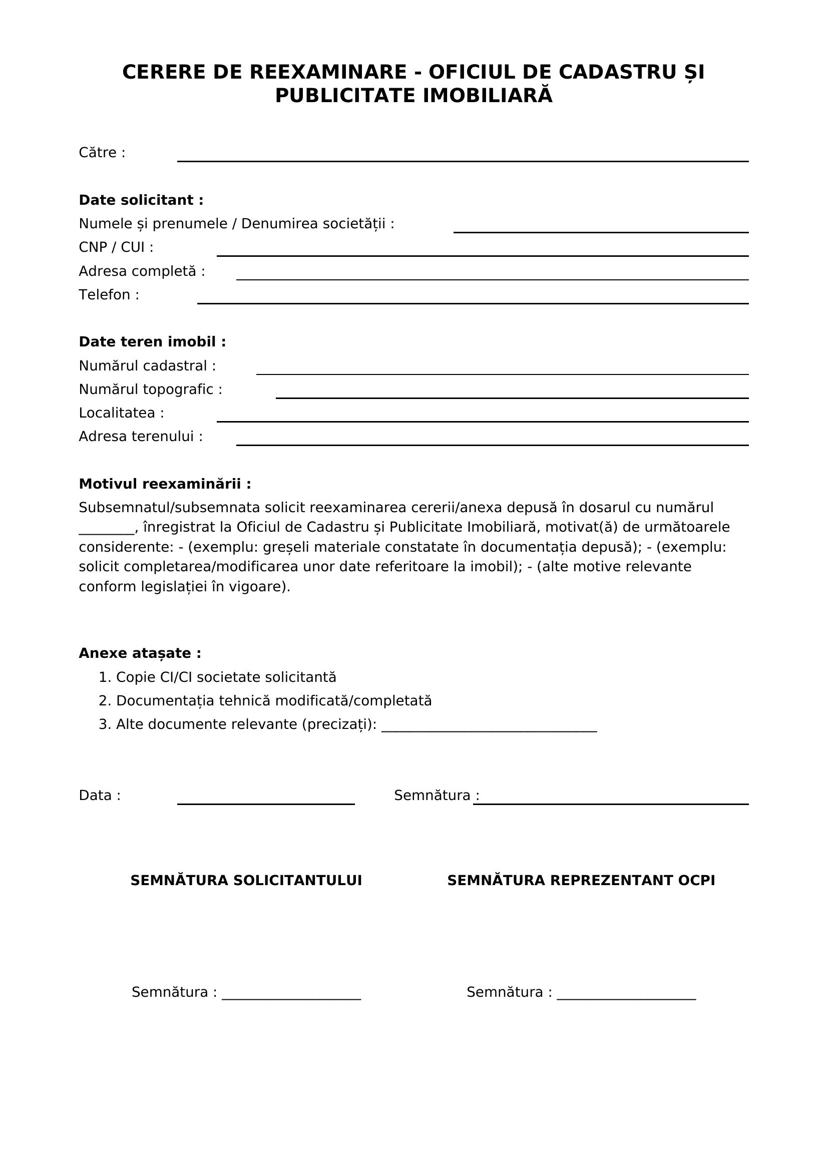 Cerere Reexaminare Ocpi