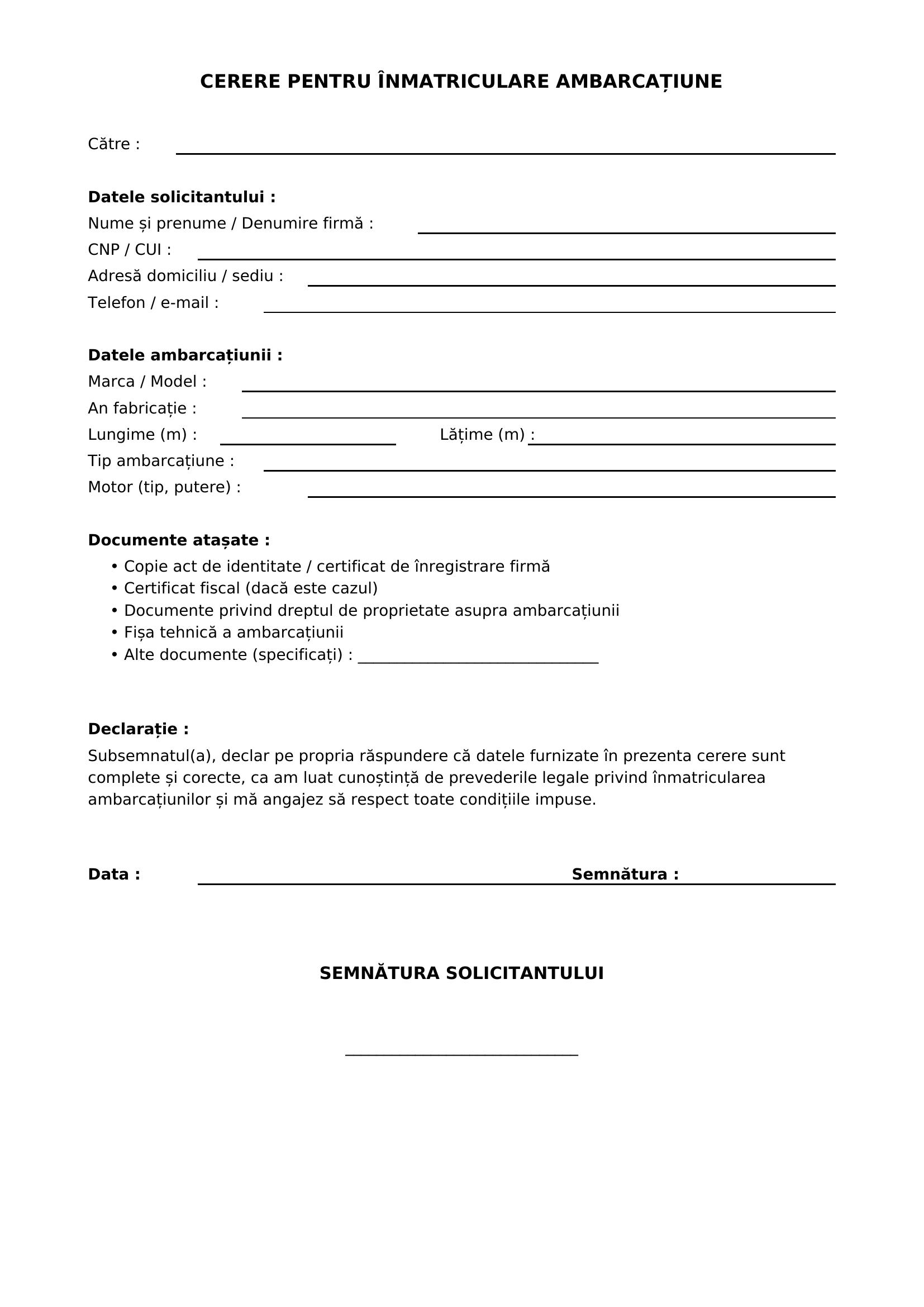 Completare Cerere Inmatriculare